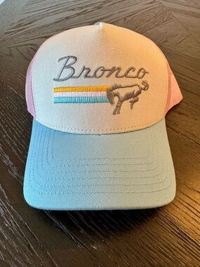 Ford Bronco SnapBack Adjustable Trucker Hat. White, Blue, Pink. NWT